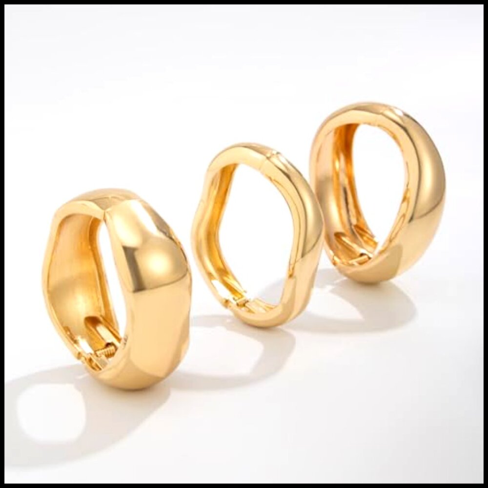 Chunky Statement Cuff Bracelets Stackable Minimal… - image 5